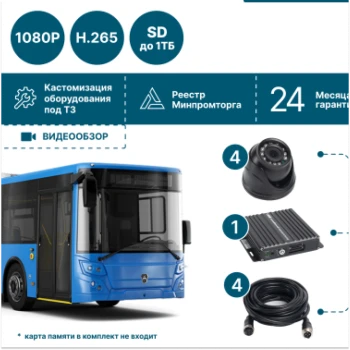 на 4 камеры для общественного транспорта NSCAR BUS401 FullHD_2SD